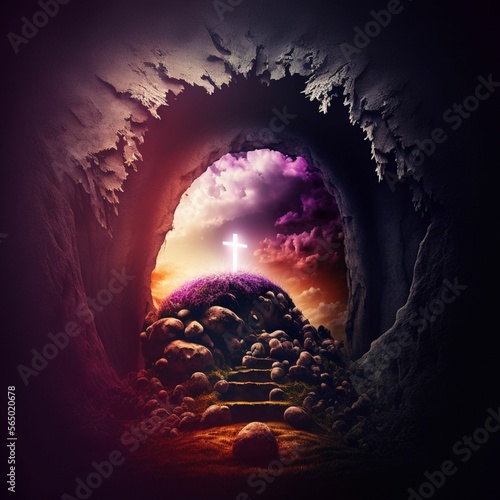 Holy Saturday Design Background created with generative AI technology photo