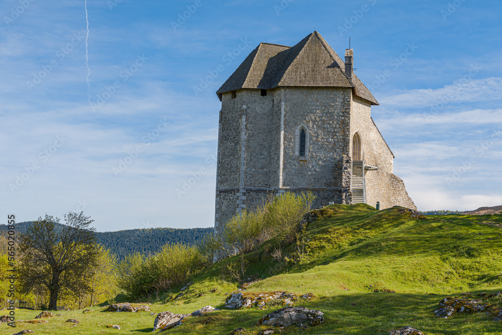 Fototapeta premium Remains of the fort Sokolac in Brinje