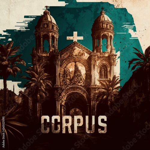 A Corpus Christi event background created with generative AI technology