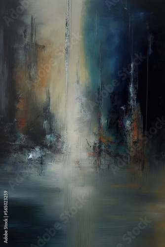  Stunning abstract oil painting. Generative AI.