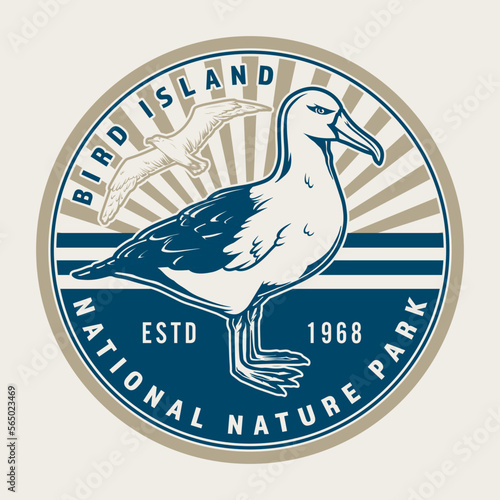 Sea gull logotype vintage colorful