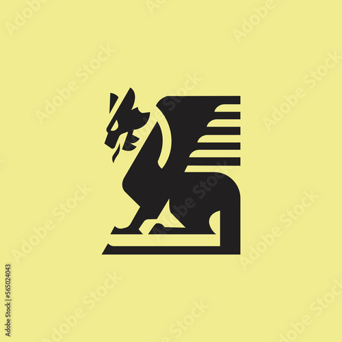 creative phoenix logo with line art style 