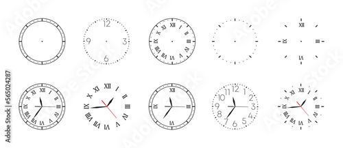 Clock icon set. Vector Time and Clock icons set. Circle arrow icon. Vector illustration eps 10