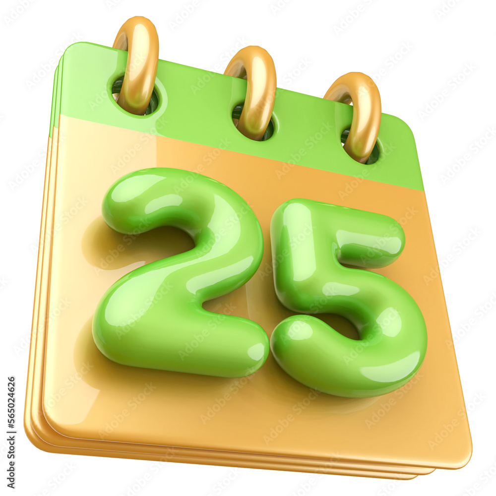 25th Day Of Month 3D Calendar Icon with generative AI 25th Day Of Month 3D Calendar Icon with generative AI