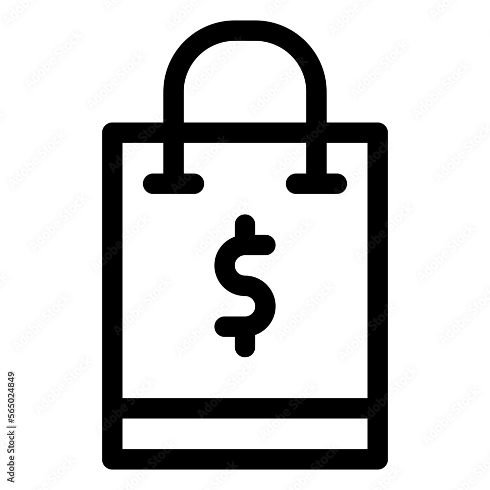 shopping bag icon vector line shopping bag icon vector line