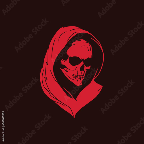 red evil minimalist hand drawing illustration vector