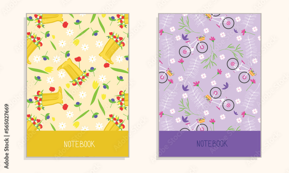 Cover for notebook with spring background. Vector illustration. Cover for notebook with spring background. Vector illustration.