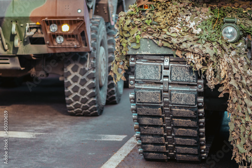 Obraz na plátně NATO response force or North Atlantic Treaty Organization armored crawler tanks
