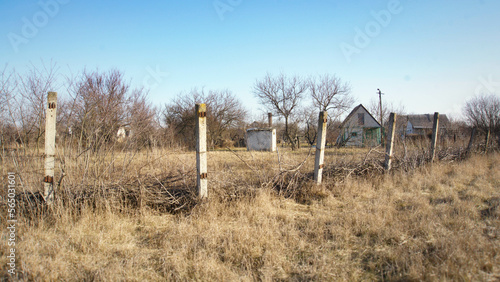 Fence posts in the village