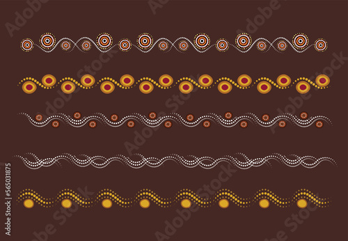 Dots borders design set illustration