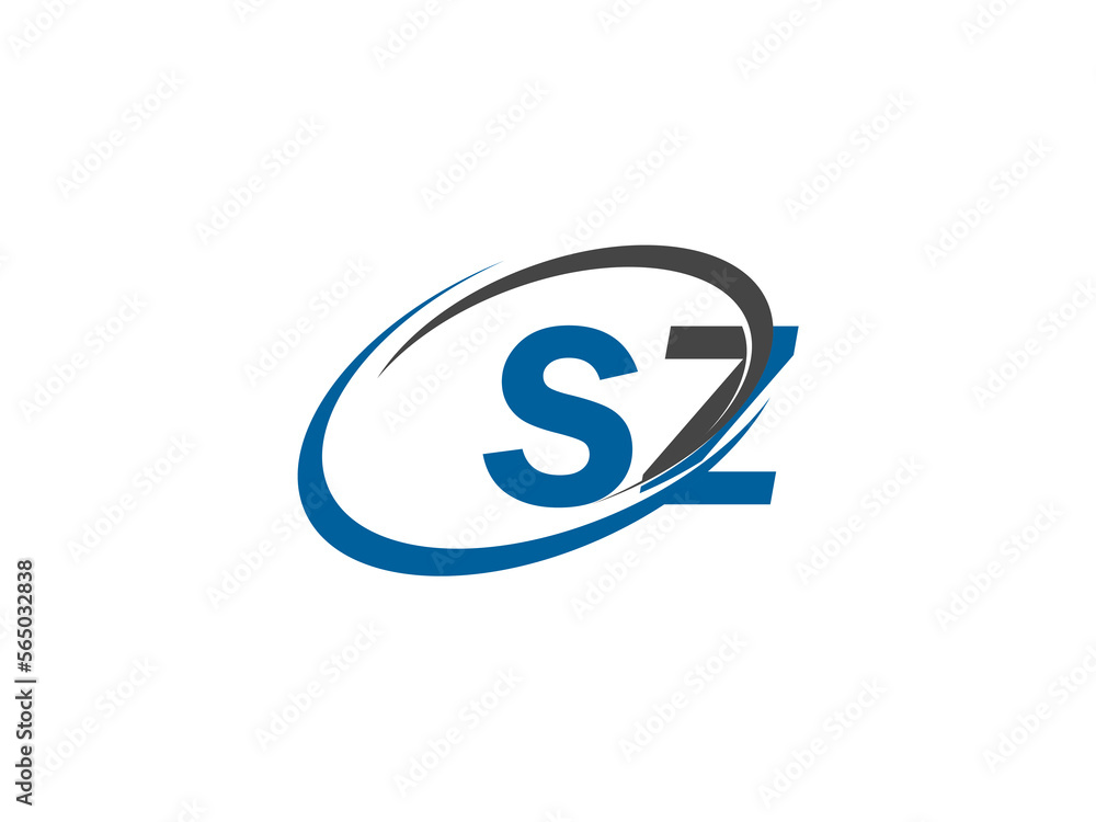 SZ letter creative modern elegant swoosh logo design SZ letter creative modern elegant swoosh logo design