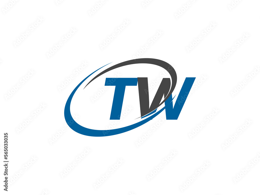 TW letter creative modern elegant swoosh logo design TW letter creative modern elegant swoosh logo design