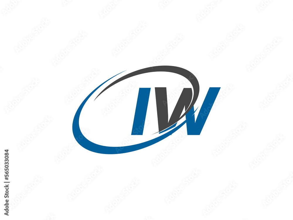 IW letter creative modern elegant swoosh logo design IW letter creative modern elegant swoosh logo design