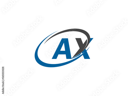 AX letter creative modern elegant swoosh logo design