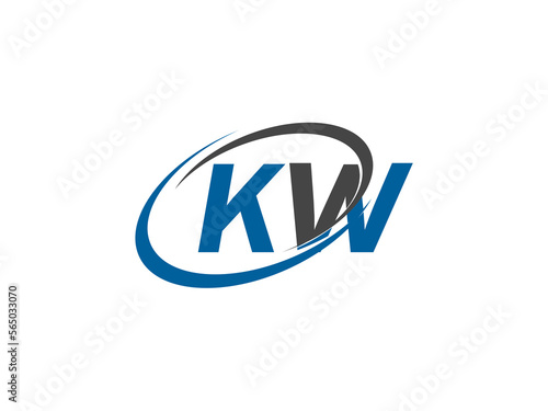 Free Download KW letter creative modern elegant swoosh logo design - GFXLoad