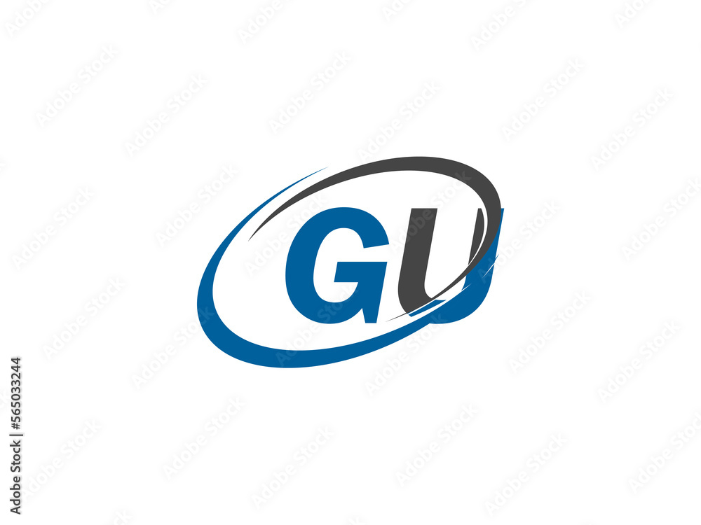 GU letter creative modern elegant swoosh logo design GU letter creative modern elegant swoosh logo design