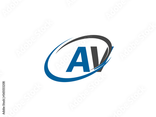AV letter creative modern elegant swoosh logo design