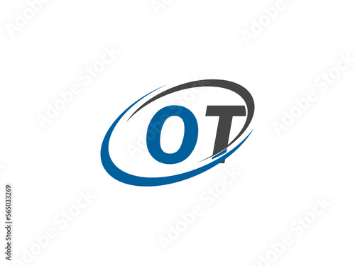 OT letter creative modern elegant swoosh logo design