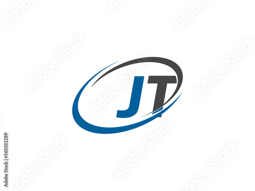 JT letter creative modern elegant swoosh logo design