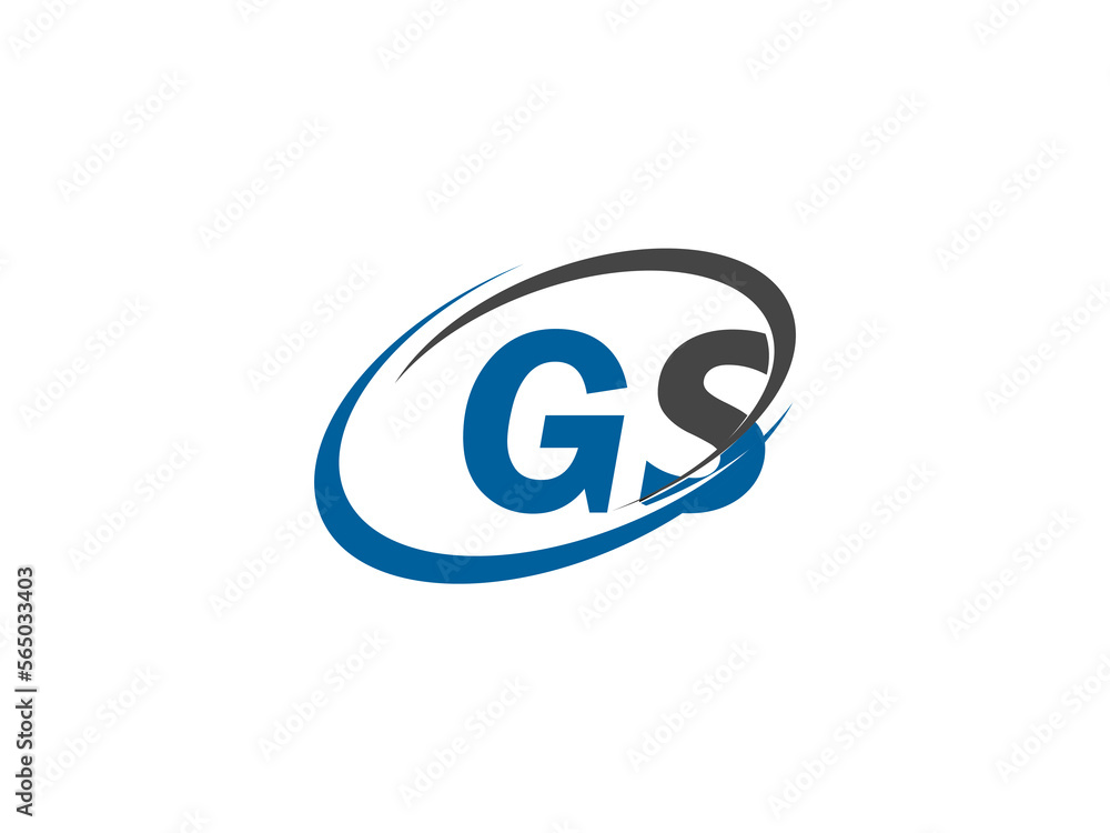 Fototapeta premium GS letter creative modern elegant swoosh logo design