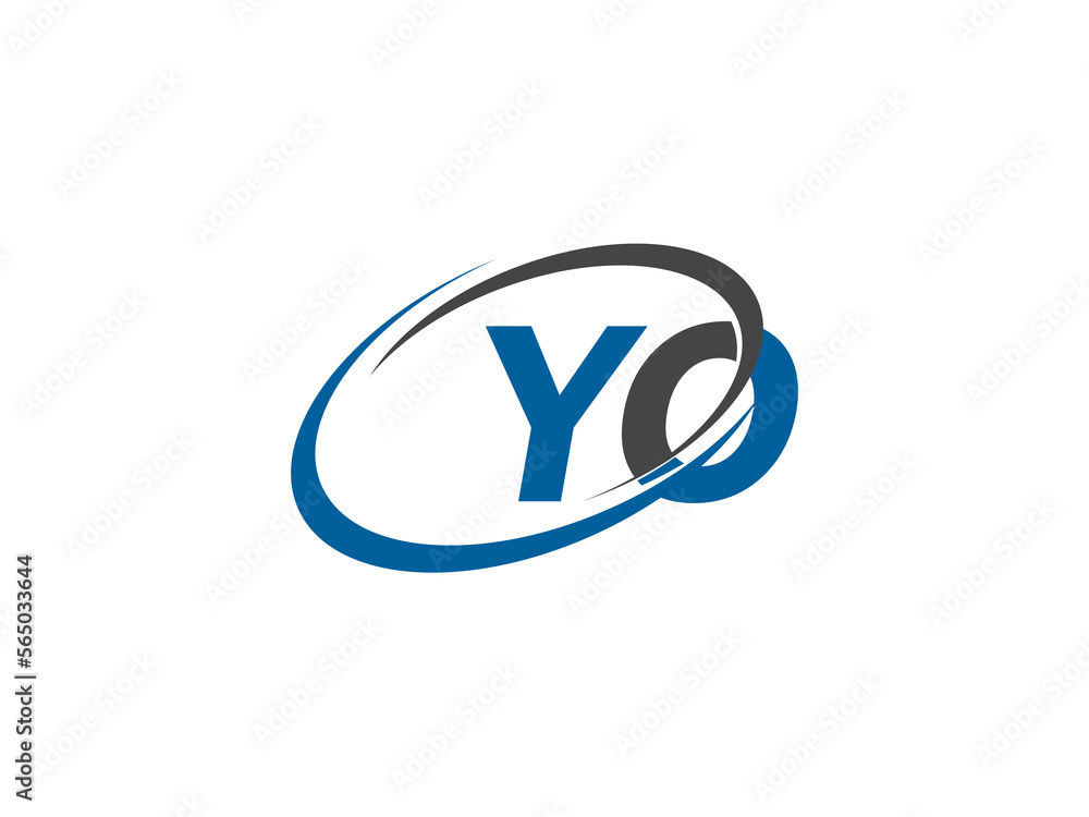 YO letter creative modern elegant swoosh logo design YO letter creative modern elegant swoosh logo design