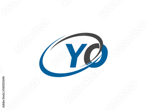 YO letter creative modern elegant swoosh logo design