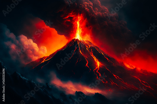 A close-up of the erupting volcano © v.senkiv