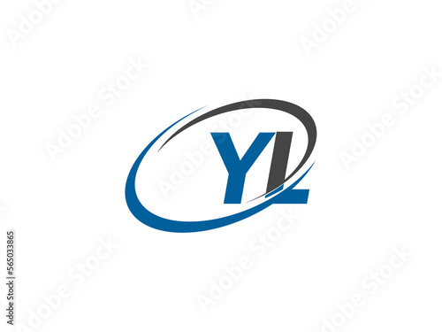 YL letter creative modern elegant swoosh logo design