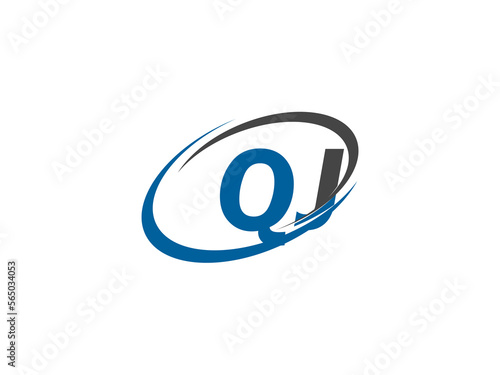 QJ letter creative modern elegant swoosh logo design