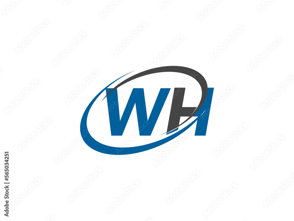 WH letter creative modern elegant swoosh logo design WH letter creative modern elegant swoosh logo design