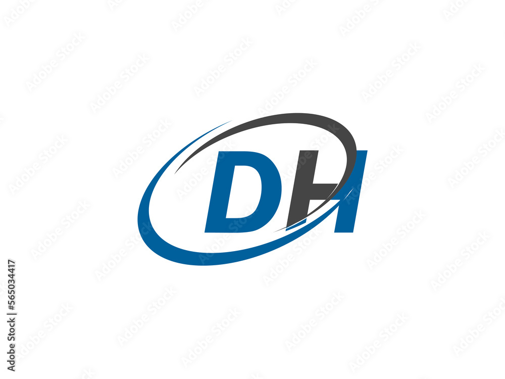 DH letter creative modern elegant swoosh logo design DH letter creative modern elegant swoosh logo design