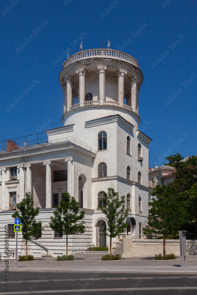 Picturesque building with columns in Sevastopol, Crimea