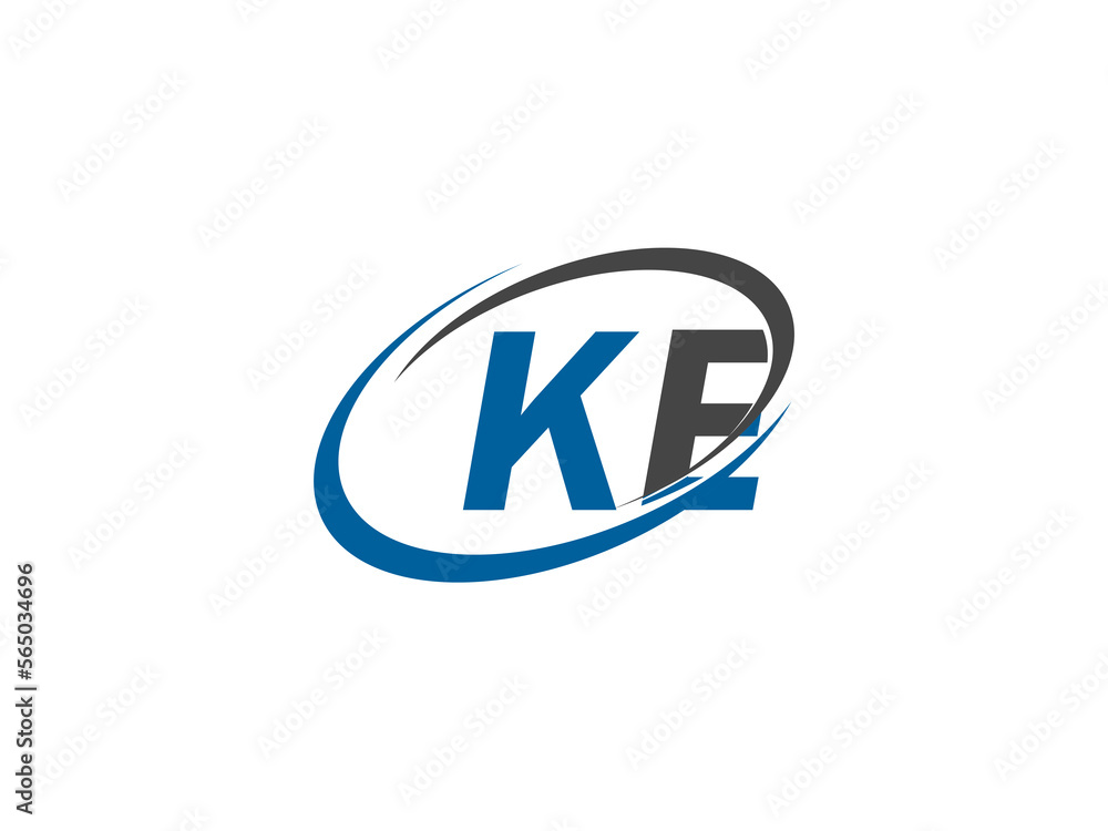 Obraz premium KE letter creative modern elegant swoosh logo design