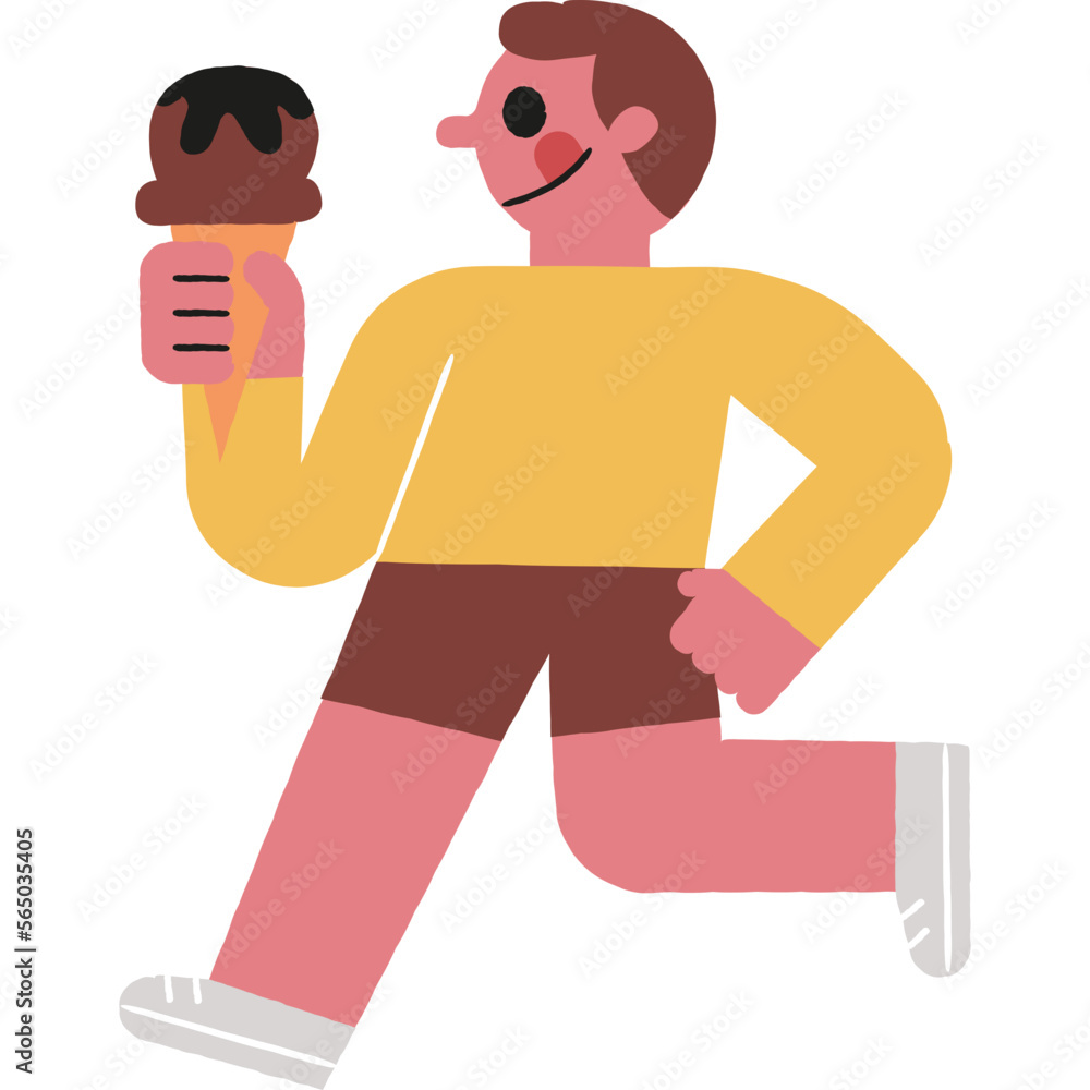man and ice cream illustration man and ice cream illustration