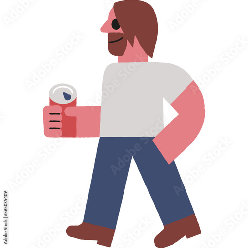 man and soft drink illustration