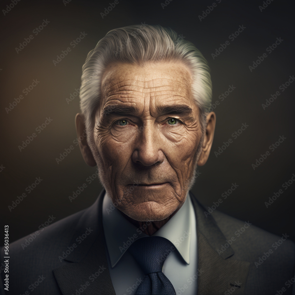 Generative ai middle aged businessman posing isolated background Generative ai middle aged businessman posing isolated background