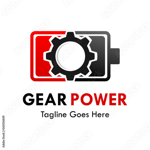 Gear power logo template illustration