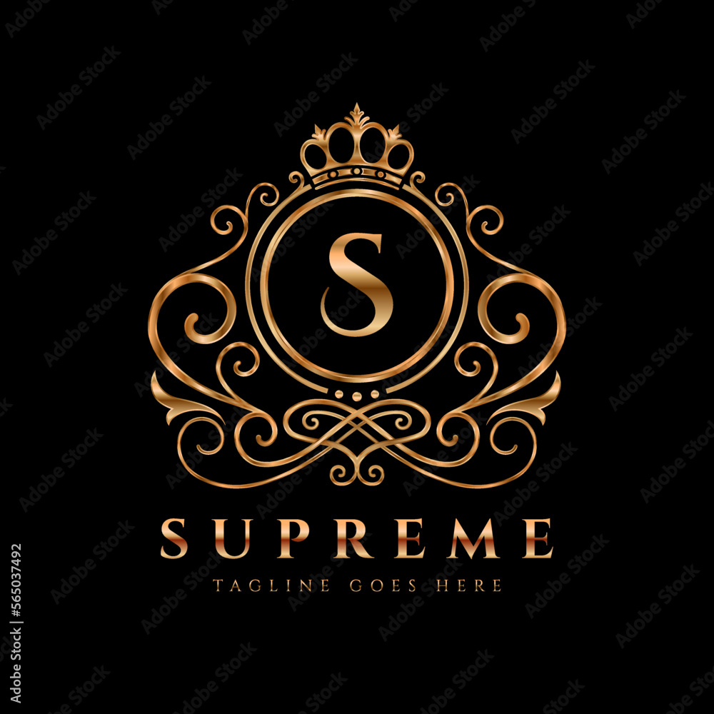 Luxury royal crest monogram logo. Elegant initial letter vector ...