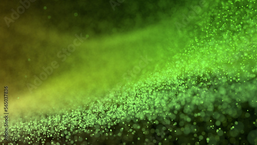 3D macro rendering of field of bright, vibrant, sparkling particles. an abstract background
