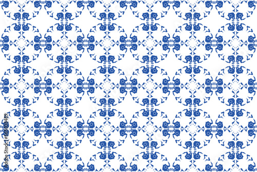 ceramic tile pattern vector, Porcelain background, blue and white floral seamless, vintage tiles, decorative damask wallpaper, Moroccan tiles, Spanish tableware, Portugal ornament, pottery print