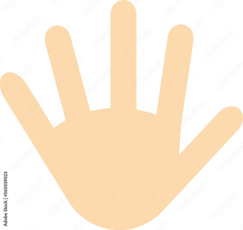 Open isolated palm with spread fingers close up Open isolated palm with spread fingers close up