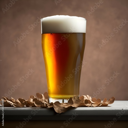Canvas Print A pint of golden lager