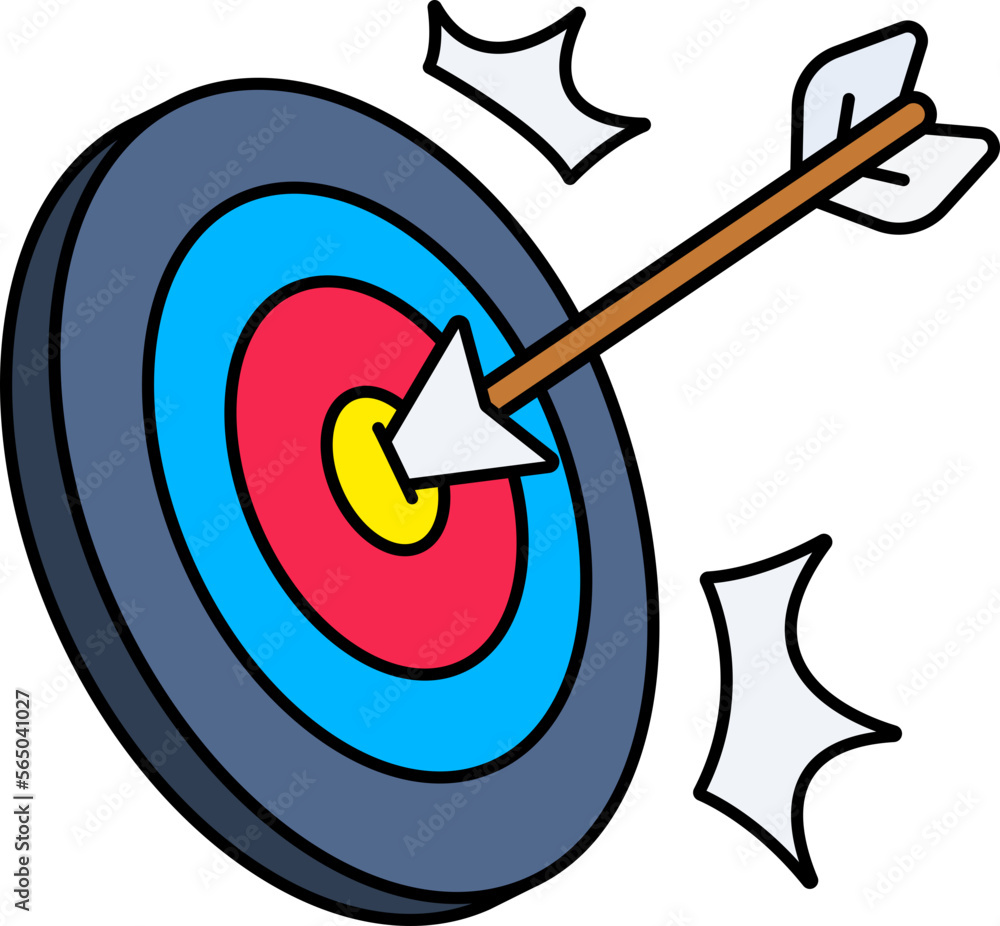 Goal Business Target success arrow point sign win Colored Outline Goal Business Target success arrow point sign win Colored Outline