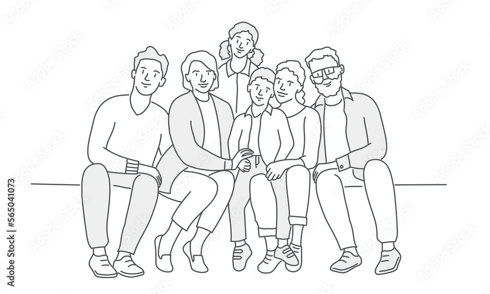 Big happy multi-generational family siblings relatives portrait. Big happy multi-generational family siblings relatives portrait.