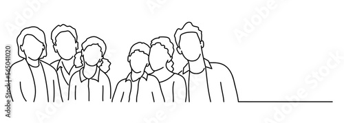 Group of mothers and fathers with kids.