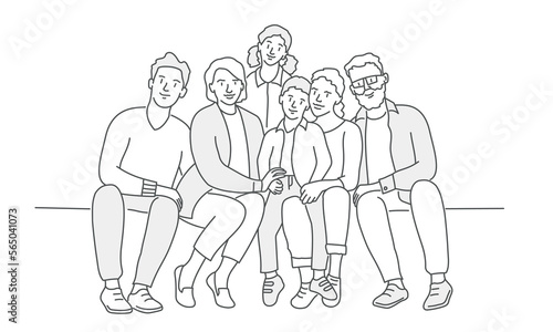 Big happy multi-generational family siblings relatives portrait.