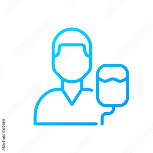 Intensive care pixel perfect gradient linear vector icon. Emergency. Blood transfusion. Urgent help. Health care. Thin line color symbol. Modern style pictogram. Vector isolated outline drawing