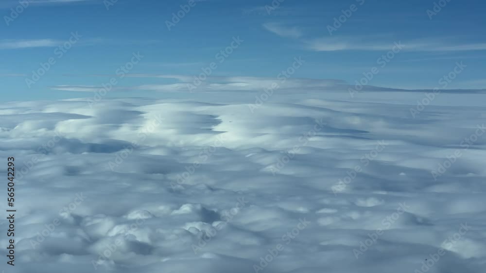 Dangerous lenticular clouds due to heavy winds aloft over Madrid mountain range. Pilot point of view. 4k Dangerous lenticular clouds due to heavy winds aloft over Madrid mountain range. Pilot point of view. 4k