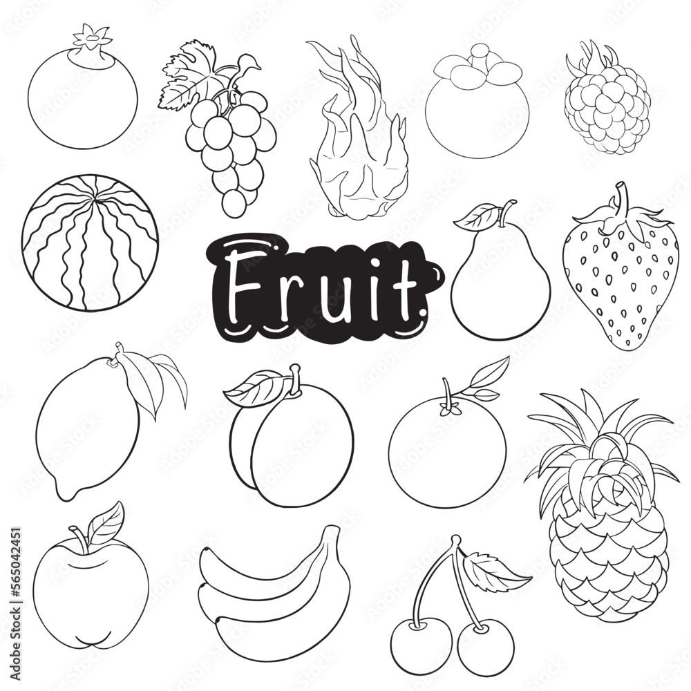 Fruit Food Icon Vector Set. Fruit Food Icon Vector Set.