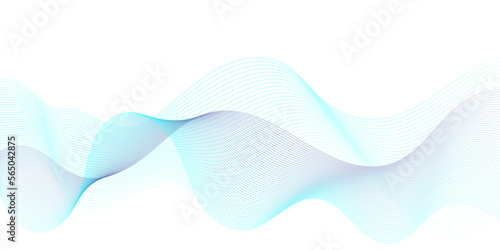Abstract blue flowing wave lines background. Modern glowing moving lines design. Modern blue moving lines design element. Futuristic technology concept. Vector illustration. © MdLothfor